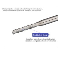 Fresa de carburo de tungsteno de diámetro pequeño de aluminio con ranura profunda de longitud completa, 0.4-3mm CNC