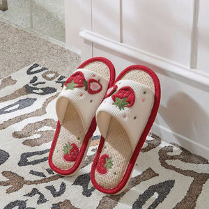 Pantuflas <span class=keywords><strong>de</strong></span> <span class=keywords><strong>Casa</strong></span> para Mujer, Interior, Parte Superior <span class=keywords><strong>de</strong></span> Lino, Punta Abierta, Antideslizantes, Suela <span class=keywords><strong>de</strong></span> EVA Cálida, Encantadoras Chanclas, Suavidad para Pies Descalzos, Plantilla <span class=keywords><strong>de</strong></span> Tela <span class=keywords><strong>de</strong></span> Algodón - Product Image 3