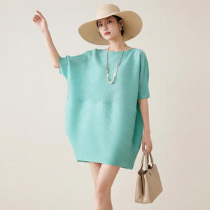 ชุดเดรสจีบสไตล์เกาหลีแบบลำลองสำหรับผู้หญิง แฟชั่นหรูหรา แขนกุด กระโปรงจีบหลวมๆ เสื้อผ้าขายส่งราคาถูกจากตลาดขายส่ง - Product Image 1