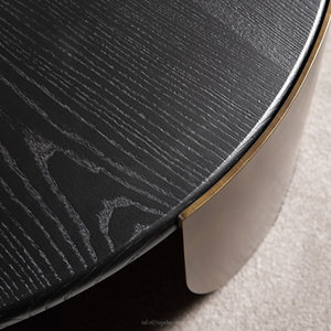 Top Hot Sale Italian Design Luxury Wooden Bedside <b>Table</b> Round Gray Black <b>Coffee</b> <b>Table</b> for Living Room Italian Design Luxury Coff - Product Image 3
