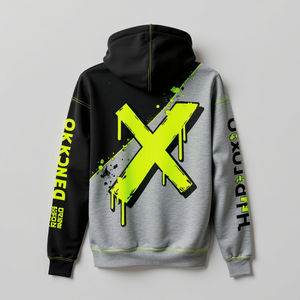 Automne hiver hommes de haute qualité sweat à capuche en coton personnalisé 3D broderie bouffée Logo unisexe pleine fermeture éclair Sport sweat pull - Product Image 2