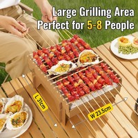 JIAHUI Tuin Familie Grote Wegwerp BBQ Grill 40x30cm Opvouwbare Papieren Houtskoolgrill Zonder Metaal Buiten Picknick Grill