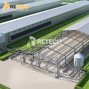 RETECH Layer Broiler Farming Steel Structure Building Chicken Farm Poultry Prefab House