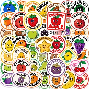 50 <span class=keywords><strong>Pegatinas</strong></span> Decorativas con Nombres de Frutas de Dibujos Animados para Decoración de Botellas, <span class=keywords><strong>Pegatinas</strong></span> Educativas para <span class=keywords><strong>Niños</strong></span> con Etiquetas de Frutas - Product Image 1