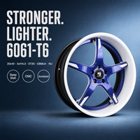 Jantes forgées profondes bleues 5 Y 3 pièces 20 21 pouces 5x114.3 6061-T6 pour Audi, jantes personnalisées, directement de l'usine, alliage sport luxe