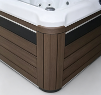 Baignoire de massage carrée en acrylique chauffée pour 6 personnes, système Balboa, spa avec bain à remous