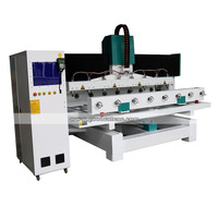 Routeur CNC industriel automatique 4 axes 8 têtes 1325 1530 multi-têtes avec dépoussiéreur et broche refroidie à l'eau