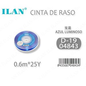 Cinta de Raso Ilan de 0.6m x 25Y, Azul Brillante D19 - Product Image 1