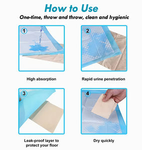 Оптовые медицинские одноразовые впитывающие пеленки: водонепроницаемые, дышащие, для защиты от недержания, 60x90 см, для использования в больницах, бесплатный образец - Product Image 4