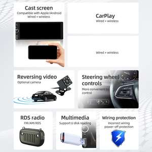 Volant de voiture stéréo avec fonction d'apprentissage 60wx4 entrée vidéo lecteur de voiture avancé - Product Image 5