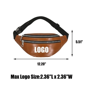 Riñonera Impermeable Unisex con Cierre de Cremallera, Riñonera de Piel Sintética para Mujer en Color Champán - Product Image 4