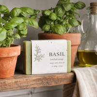 Emballage personnalisé en papier de graines de basilic pour savon, OEM, bande d'emballage végétale pour herbes de cuisine, pour les producteurs de soins naturels
