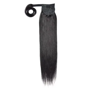 Профессиональный салон RXHAIR, натуральные человеческие волосы с выровненными кутикулами, невидимые прямые заколки для волос, волосы для наращивания конского хвоста