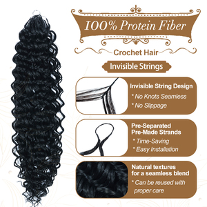 Extensions de cheveux synthétiques en fibres de protéines bio Water Wave, nouveau design, faciles à utiliser, avec cordon - Product Image 3