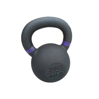 Kettlebell en fonte colorée à poignée antidérapante, construction robuste, usage commercial, équipement de musculation et d'entraînement de force