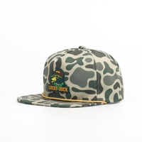 Hotselling 5-panel custom rubber patch sport snapback cap met custom camouflage