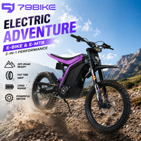 Motor Brushless 10000W untuk Sepeda Motor Listrik, Baterai Lithium 72V 40Ah, Sport Ramah Lingkungan, Petualangan Off-Road, Ban Tebal untuk Jalanan