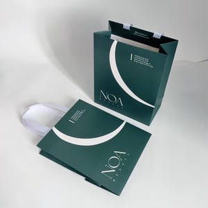 Luxury Brand Logo Printed Green Paper Bag Gift Packaging Handle Bag Custom <b>Shopping</b> Bags for <b>Small</b> Business - Product Image 3