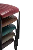 Chaise de comptoir traditionnelle en fer pour café commercial, version basse, dossier haut, durable, vente en gros d'usine