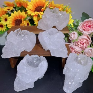 Piedras Preciosas Naturales al por Mayor, Cuencos de Cuarzo Transparente Tallados en Forma de Calavera, Cristal Curativo para Decoración Feng Shui - Product Image 1