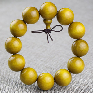 Sichuan Golden Nanmu Wood <b>Bracelet</b> 15mm 18mm 20mm Round Beads Religious Ceremony Unisex Jewelry Collectible Buddhist Beads - Product Image 1