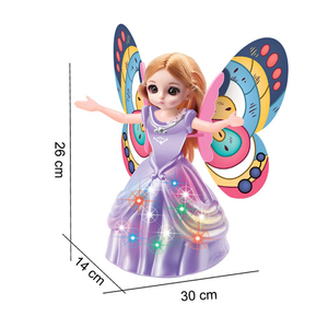 Muñeca <span class=keywords><strong>de</strong></span> moda personalizada, iluminación <span class=keywords><strong>de</strong></span> música eléctrica para niños, <span class=keywords><strong>rotación</strong></span> Universal, bailarina, juguete <span class=keywords><strong>de</strong></span> princesa ABS con alas <span class=keywords><strong>de</strong></span> mariposa - Product Image 4