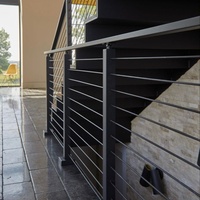 Système de poteaux de câble d'escalier supérieur réglable noir personnalisé, 32 pouces, kits de poteaux de garde-corps d'escalier, câble en acier inoxydable 5/32 pouces, antirouille