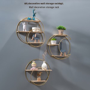 Treo tường DIY phòng khách phân vùng nổi Kệ tường treo trang trí giá thanh lịch phong cách Châu Âu khắc tường kệ - Product Image 3