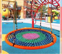 Balançoire en filet coloré pour enfants, balançoire nid d'oiseau en métal, unisexe, capacité 100-500 kg, équipement de terrain de jeu pour cour