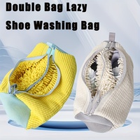 Sac de Machine à laver les chaussures pour le nettoyage Sneaker sac à linge en maille grand sac de lavage de chaussures Double couche Durable avec Double fermeture éclair