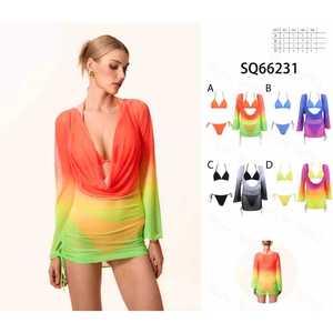 Costume da bagno intero HDJ taglie forti, contenitivo, a vita alta, push-up, in spandex e poliestere, taglie 42 44 46 48 - Product Image 1