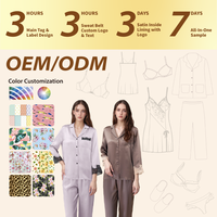 Set Piyama Wanita Lengan Panjang 100% Sutra Bernapas Berhias Manik-Manik Mewah ODM