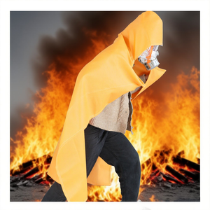 Di grandi dimensioni in Silicone in fibra di vetro ignifugo mantello con cappuccio coperta antincendio per protezione antincendio personale e scala antincendio - Product Image 1