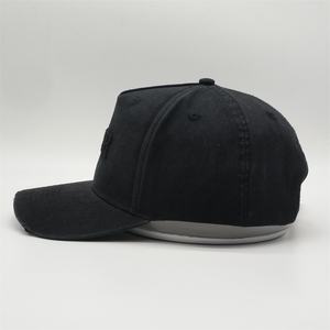 Custom Hight Quality 5 Panel Black Cotton Twill Worn Out <strong>Distressed</strong> Baseball <strong>Caps</strong> Dad Hat With Long Strap - Product Image 3