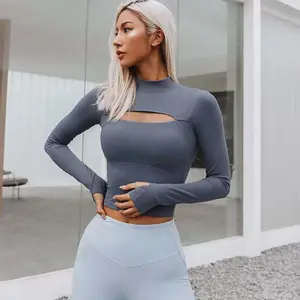 Tigh de hueco elástico tanque superior de gran tamaño <span class=keywords><strong>manga</strong></span> <span class=keywords><strong>larga</strong></span> deportes <span class=keywords><strong>fitness</strong></span> las mujeres tank <span class=keywords><strong>top</strong></span> - Product Image 1