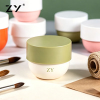 Pot en plastique de luxe rechargeable et réutilisable à large ouverture pour crème visage et contour des yeux – Idéal pour les voyages