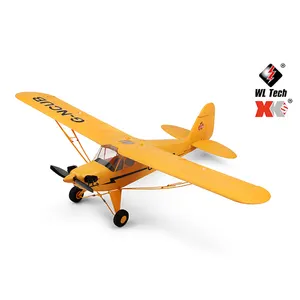 Top Wltoys XK A160 pesawat kendali Radio 6G, Model J3 tanpa sikat 5CH sayap tetap pesawat Glider RC gantung untuk terbang