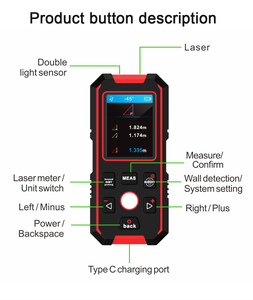เครื่องตรวจจับสัญญาณ NOYAFA NF-518S แบบมัลติฟังก์ชั่น สำหรับตรวจจับโครงสร้างผนัง โลหะ ไม้ สายไฟ AC พร้อมเครื่องวัดระยะด้วยเลเซอร์ - Product Image 2