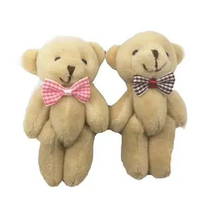 HLC116 Teddy Bear Plushie Doll Keychain Dressed Mini Bow Bear Plush Keychain with Outfit Stuffed Bear Pendant Doll Toys