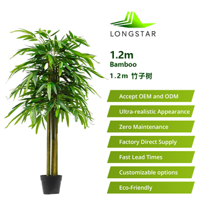 1.20 <b>Artificial</b> Silk Cloth Leaves Simulated Plant Furniture Garden Decorations With Real Poles for Sale - Product Image 4