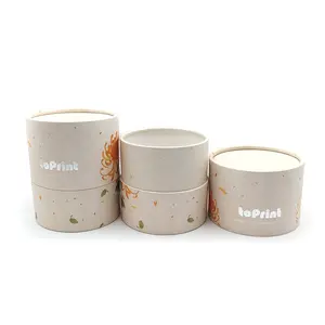 Custom Cardboard Tube Cylinder Round Gift Paper Box For Candle Jars Packaging Perfume Essential Oil Bottles