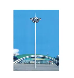 High winch pole for saudi arabia cn 40 meter mast led light steel square polygonal tower led flood high mast lamp