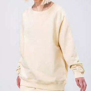 Unisex Streetwear <b>Trendy</b> American Style Solid Color Crew Neck Sweatshirt Heavyweight Raglan Sleeve Cotton French Terry <b>Hoodie</b> - Product Image 2