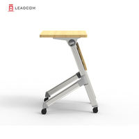 LEADCOM Clarence LS-424AS – Cadre de table de réunion pliable à plateau relevable en acier de haute qualité, empilable, pour usage commercial et bureautique