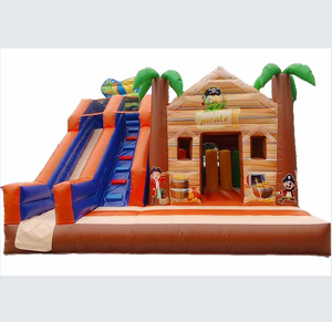 Vente en gros de jeux de pirates géants château gonflable à rebond combo toboggan château tropical cocotier avec toboggan - Product Image 1