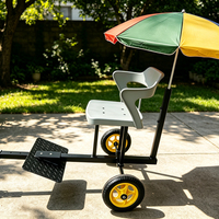 Remorque de motoculteur à 2 roues avec siège détachable et pédale, chariot de remorquage pour mini-motoculteur et cultivateur