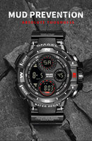 Smael 8022 relojes hombres reloj de pulsera pantalla Dual 12 24 horas muñeca impermeable Digital antisísmico reloj despertador función de sincronización