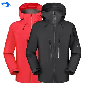 Giacca antipioggia impermeabile leggera con cappuccio da uomo all'ingrosso giacca da trekking con giacca a vento impermeabile all'aperto