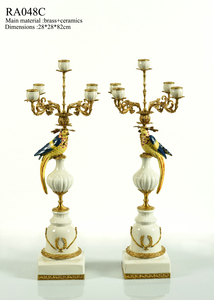 Chandelier en cuivre pur de style européen Evelyn, directement de l'usine, ornement en <span class=keywords><strong>porcelaine</strong></span> bleue et blanche, chandelier classique en cuivre - Product Image 6