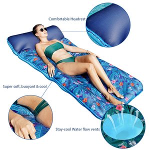 Flotador Inflable Extra Grande para Piscina, 72x37 Pulgadas, Cubierto de Tela, con Reposacabezas, para Adultos, con Enfriamiento y Comodidad - Product Image 3